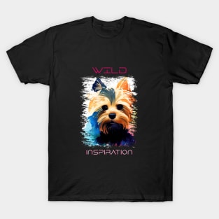 Yorkshire Terrier Dog Wild Nature Animal Colors Art Painting T-Shirt